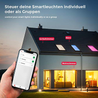 B.K.Licht - Smart Home LED stropní lampa s ovládáním přes aplikaci a hlas, nastavitelná od teplého bílého po studené bílé, barev